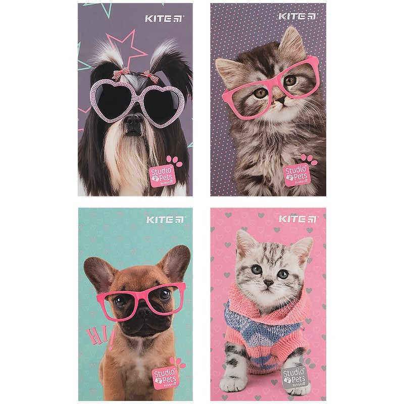 

Детские блокноты А6 50л без линовки Набор 12шт Kite Studio Pets