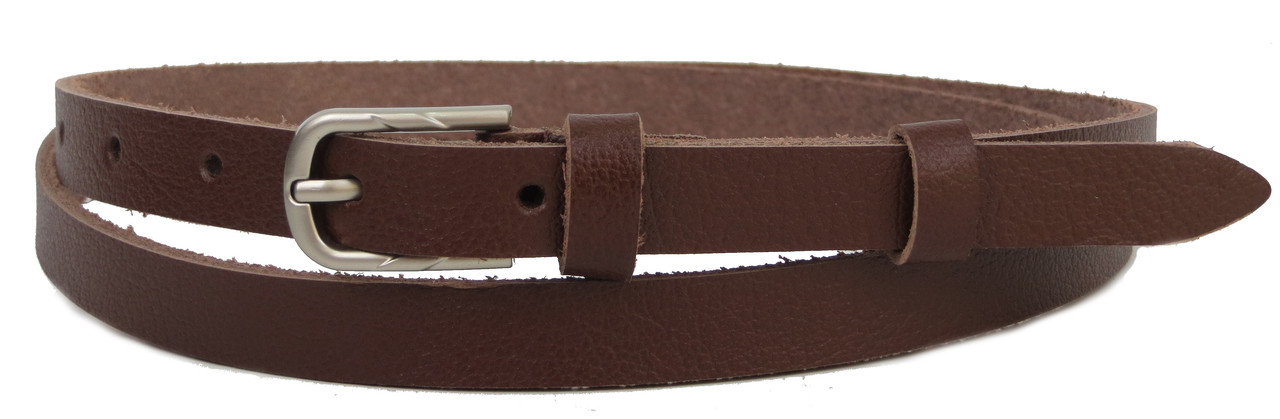 

Женский кожаный ремень 114-120х1,5 см Skipper Коричневый