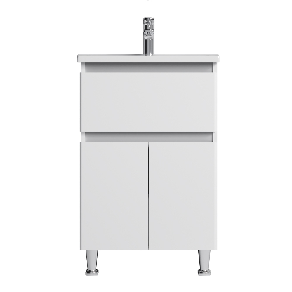 

Тумбочка с умывальником для ванной AM.PM X-Joy 55x85x45см напольная белая M85-FSX0553-WC0553WG38