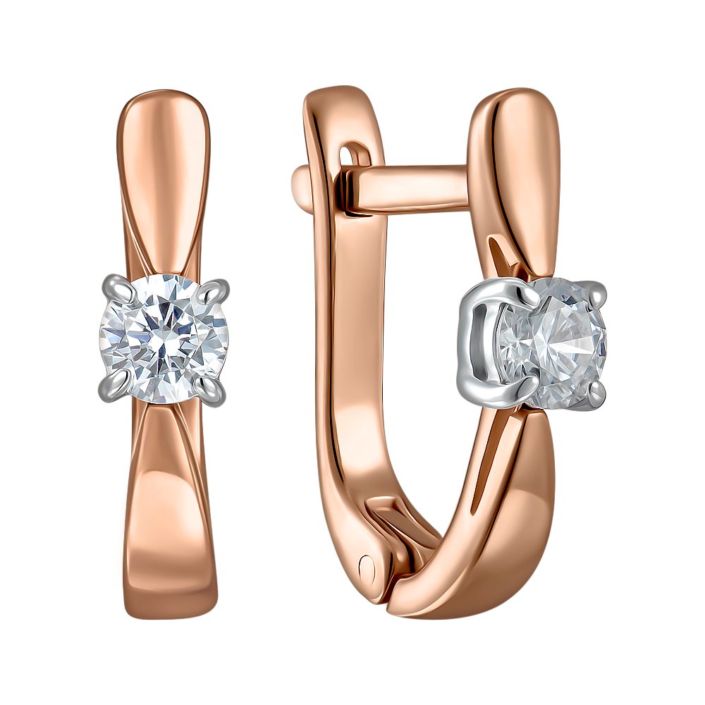 

Серьги из красного золота с фианитом 000152632