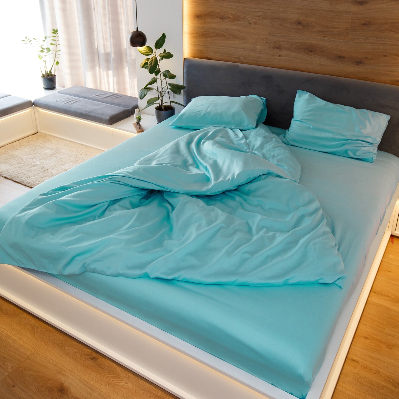 

Комплект постельного белья из сатина NaviHome Лазурный берег двуспальный