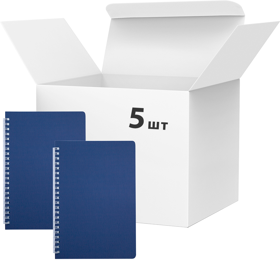 

Набор тетрадей для записей 5 шт Buromax Bark A5 в клетку 60 листов пластиковая обложка Синий (BM.24554154-02)
