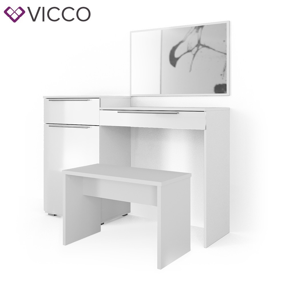 

Туалетный столик Vicco Lilli Small со скамейкой, белый глянец
