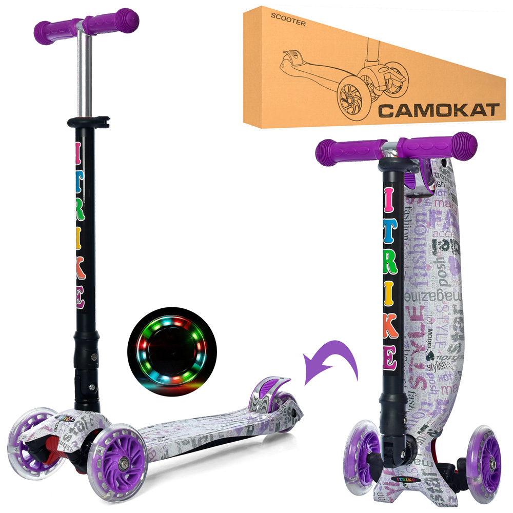 

Самокат iTrike MAXI JR 3-003-1-WP9 принт фиолетовый