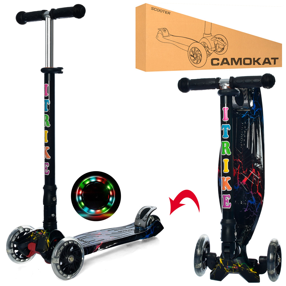 

Самокат iTrike MAXI JR 3-003-1-WP11 принт черный
