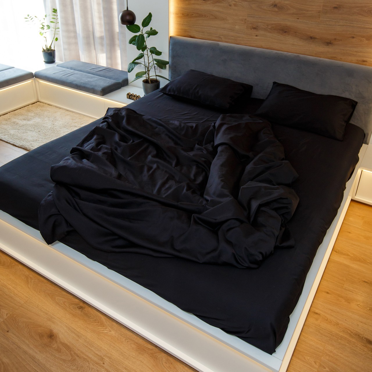 

Пододеяльник NaviHome 190х210 сатин черный