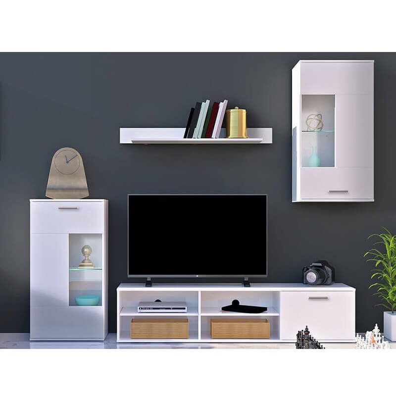 

Гостиная комплект из ДСП Фронтал 2300х385х1900 мм нимфея альба Gerbor