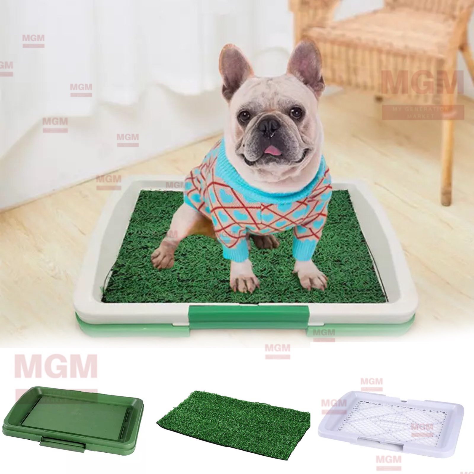 

Открытый туалет поддон для собак, щенков PUPPY POTTY PAD - домашний горшок лоток для щенка - тренировка щенка к туалету Белый