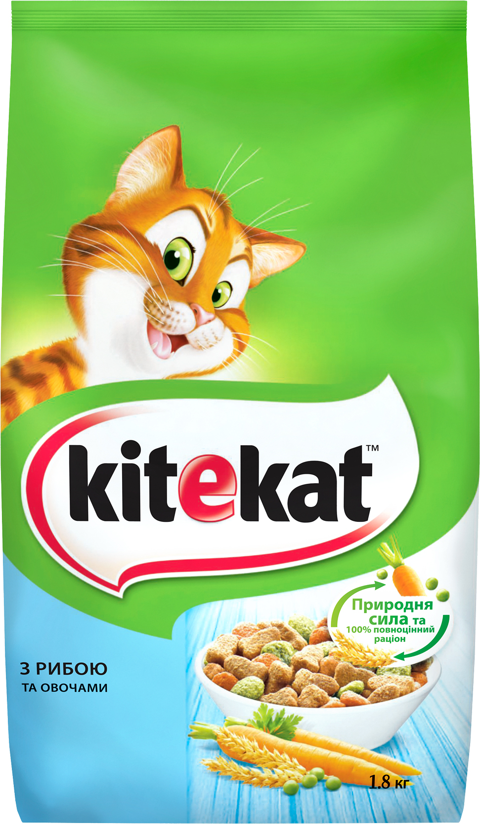 

Сухой корм для котов Kitekat Рыба с овощами 1.8 кг