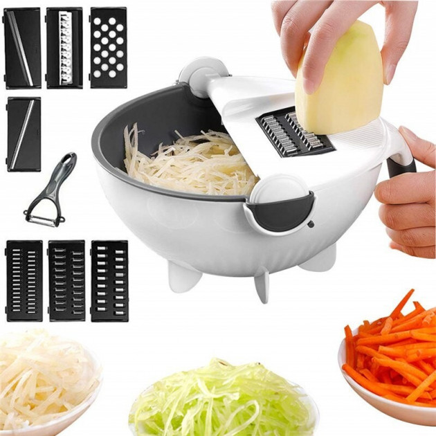 

Многофункциональная терка- овощерезка дуршлаг с контейнером Basket Vegetable Cutter