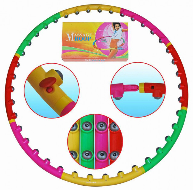 

Массажный обруч с магнитами для похудения Хула Хуп Massaging Hoop Цветной