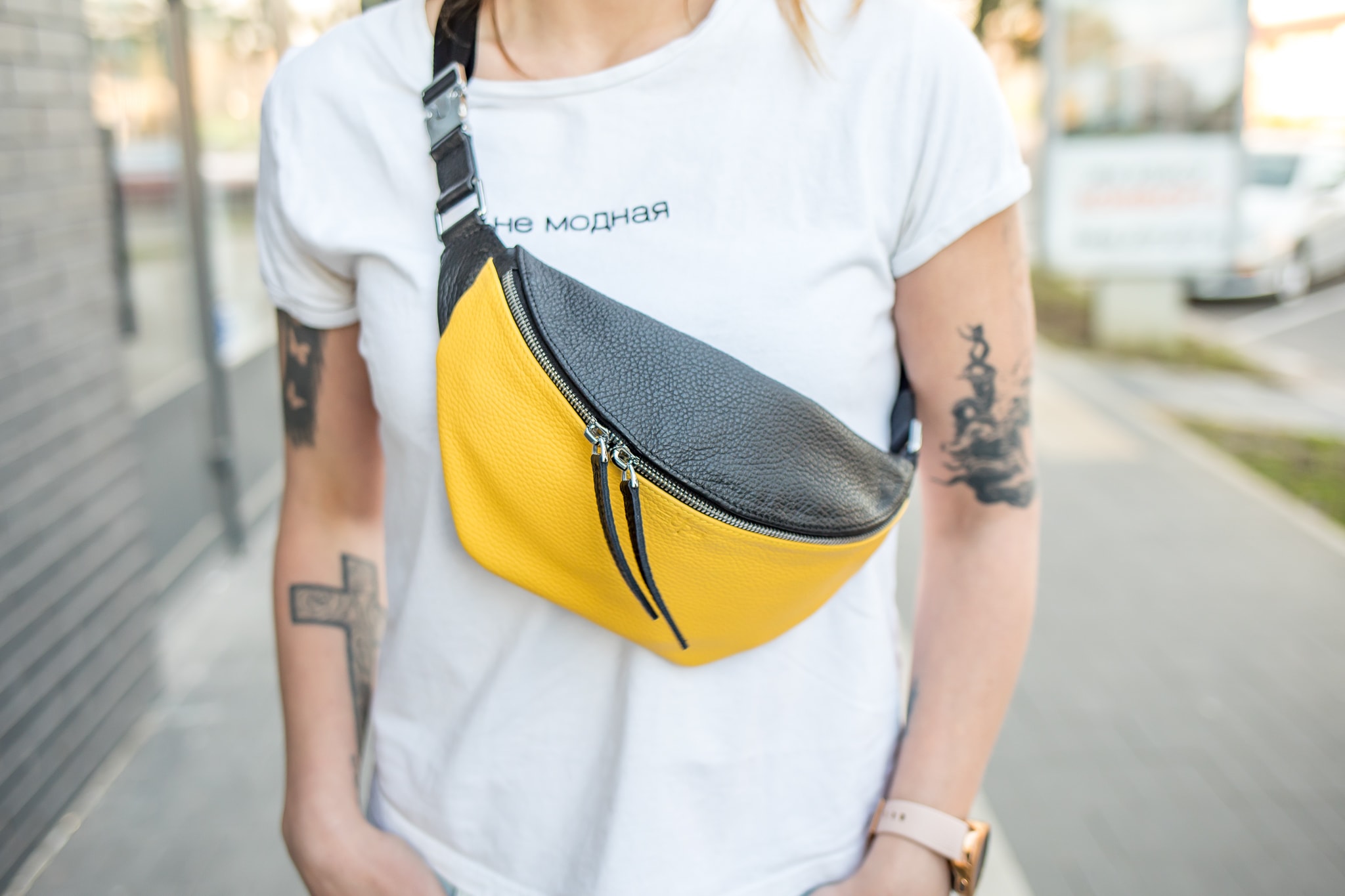 

Сумка-бананка / Twixy / Желто-черный С