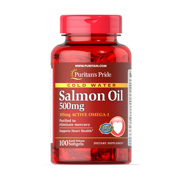 

Жирные кислоты Puritan's Pride Omega-3 Salmon Oil 500 мг 100 капсул