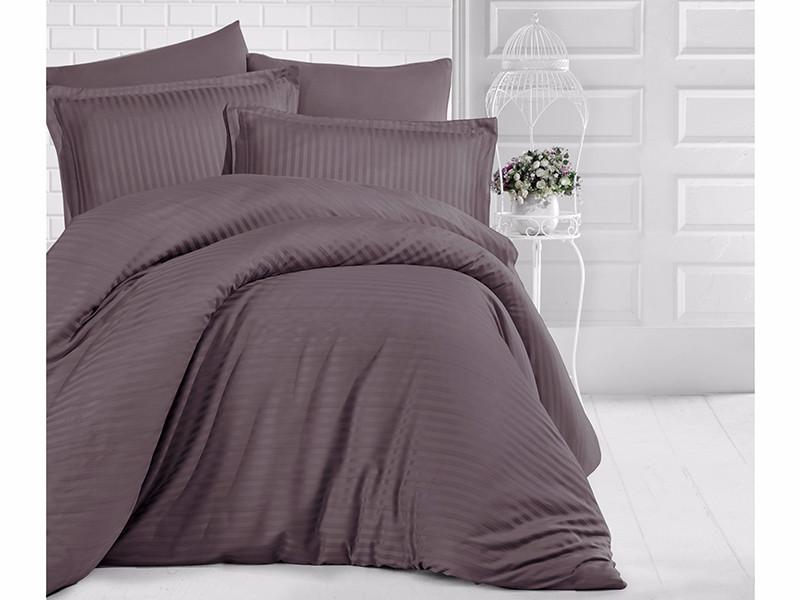 

Постельное белье Saten Strip 200*220 Aran CLASY Kahverengi