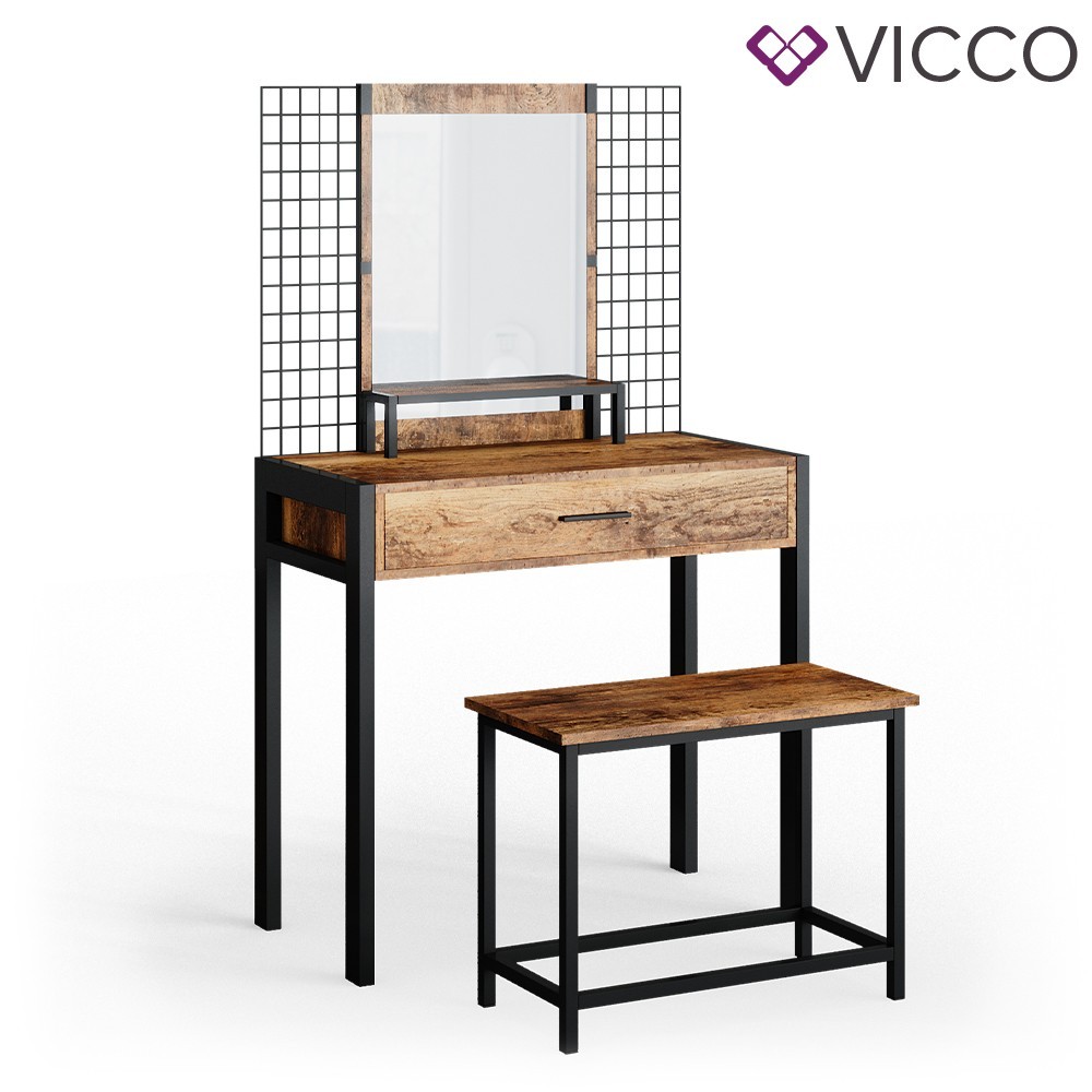 

Туалетный столик лофт Vicco Fyrk, со скамейкой