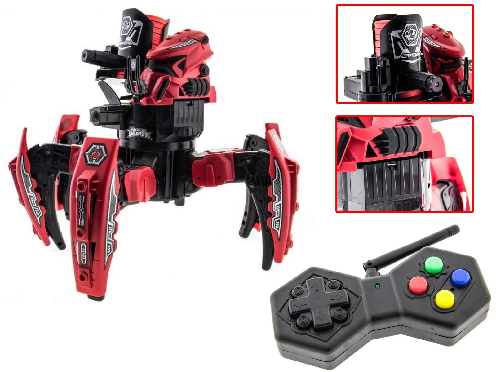 

Робот-паук радиоуправляемый Keye Toys Space Warrior с ракетами и лазером (красный)