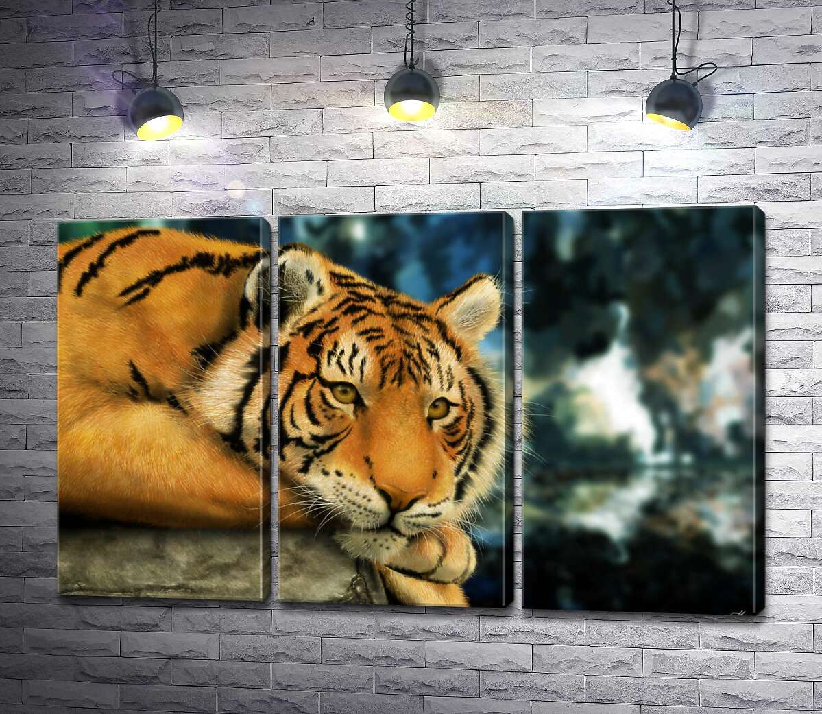 

Модульная картина ArtPoster Бенгальский тигр отдыхает 60x38 см Модуль №11