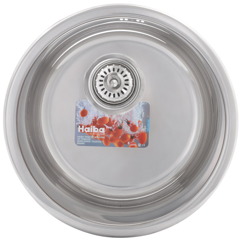 

Врезная кухонная мойка из нержавеющей стали Раковина для кухни HAIBA 440(polish) + сифон Глянцевая (HB0526)