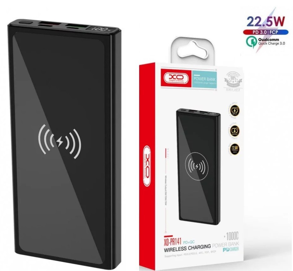 

Павербанк XO 10000mAh PD20W+QC 22.5W+15W с беспроводной зарядкой