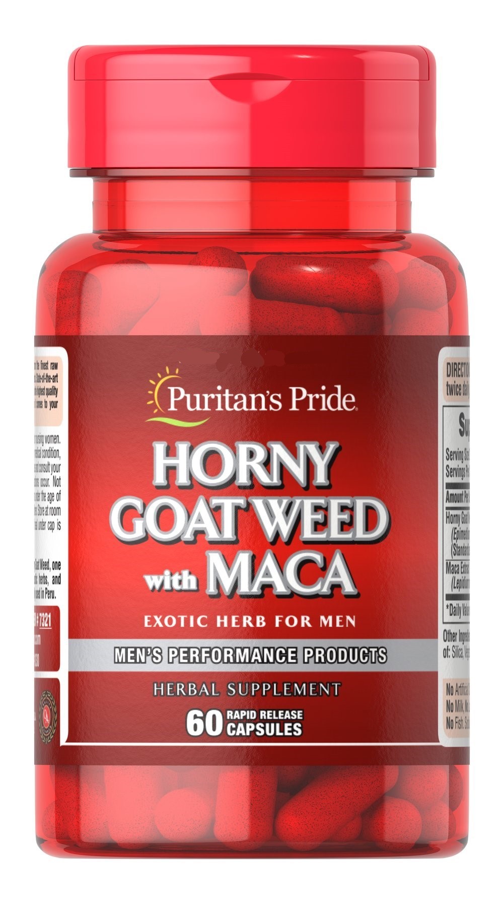 

Мультивитамины Puritans Pride Horny Goat Weed with Maca 500 mg 75 mg 60 caps