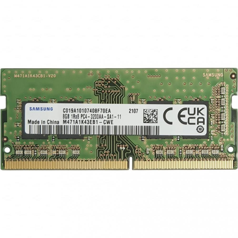 

Пам'ять Samsung 8GB SO-DIMM DDR4 3200 MHz (M471A1K43EB1-CWE)