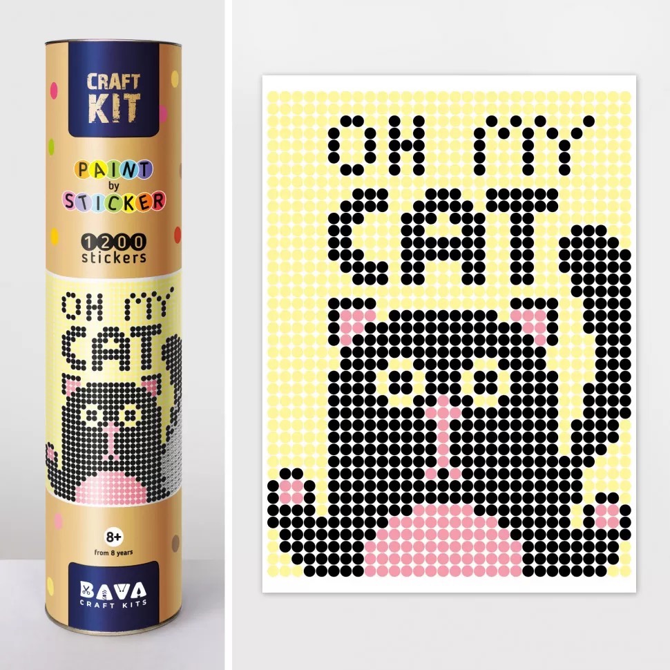 

Картина по номерам стикерами "Oh My Cat" Royal картина по номерам 33х48см набор в тубусе с 1200 наклейками-стикерами