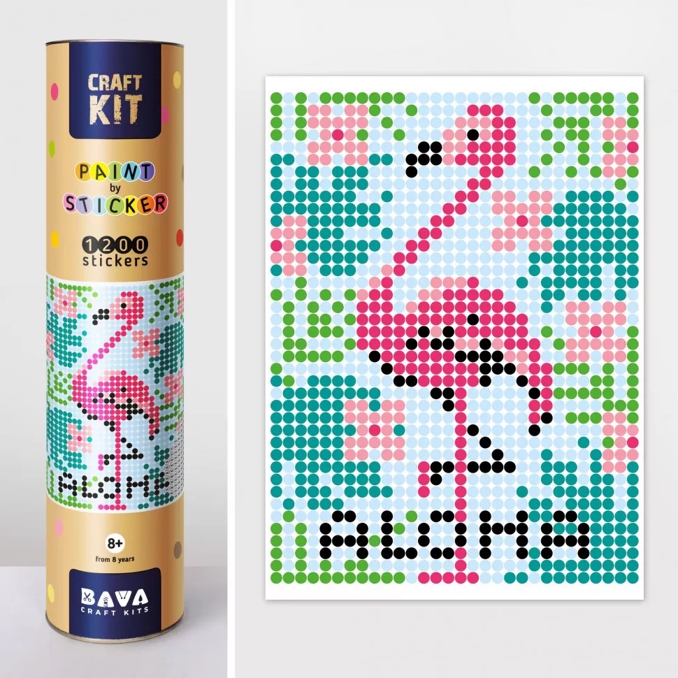 

Картина по номерам стикерами "Flamingo" Royal картина по номерам 33х48см набор в тубусе с 1200 наклейками-стикерами