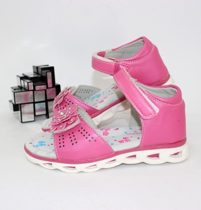 

Босоножки для девочки на липучках OK SHOES 60-3-дети 29 18.7см розовый