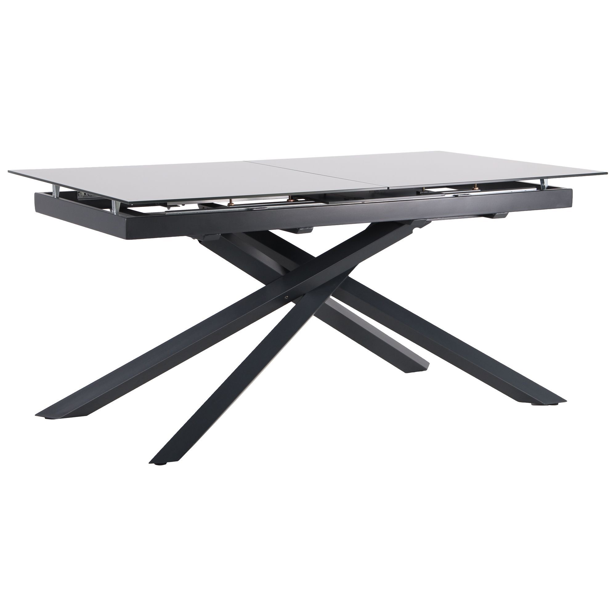 

Стол обеденный Gerald 760*1600+400*900 Сталь/Закаленное стекло ,anthracite/glass Slate gray AMF