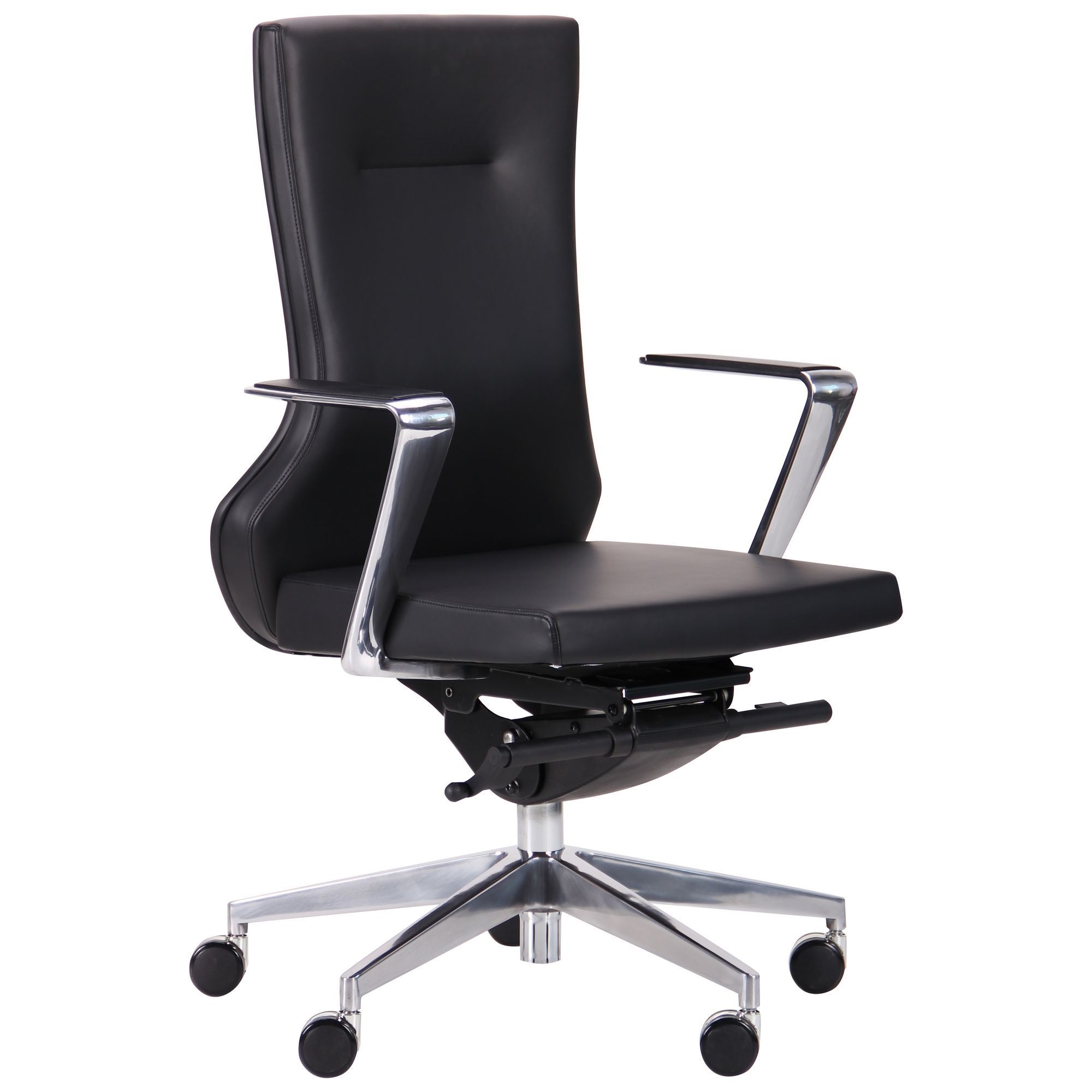 

Кресло компьютерное Marc LB Black 1040+80*660*620 Металл/Кожа комбинированная, цвет хром/черный AMF