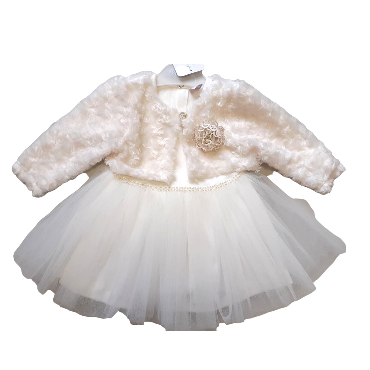 

Платье+меховое болеро для девочки Bulsen Baby 80см белый 41300