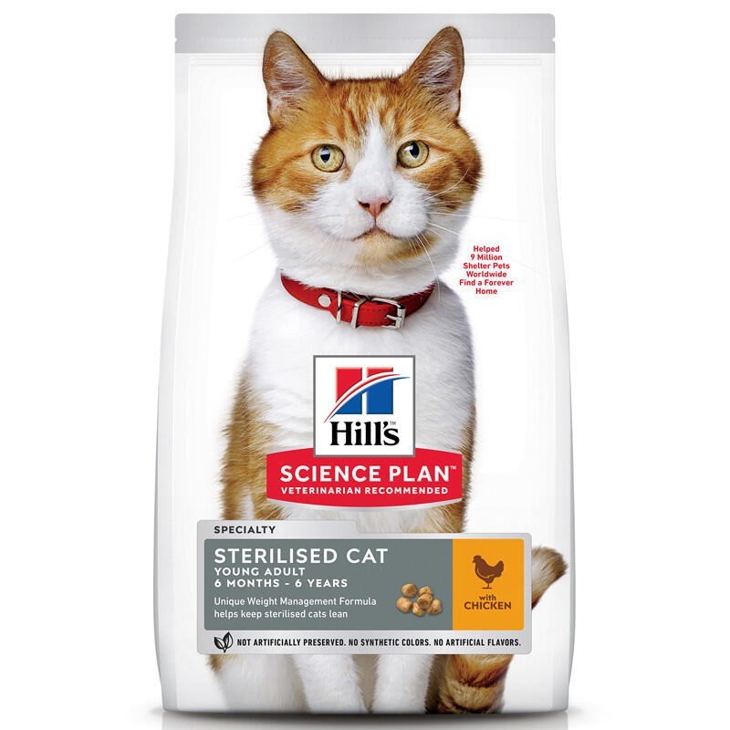 

Сухой корм для кошек с курицей Hill"s Science Plan Young Adult Sterilised Cat 1,5кг