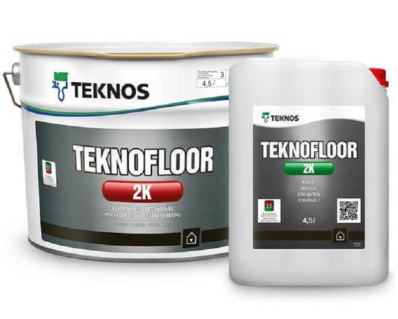 

Эмаль эпоксидная TEKNOS TEKNOFLOOR 2К для пола в комплекте с отвердителем транспарентная (база 3) 4,5 л + 4,5 л