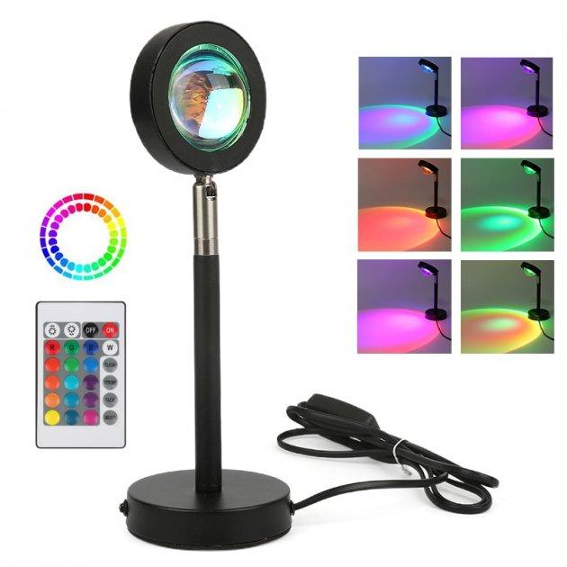 

Лампа для селфи и фото Sunset Lamp RGB проекционный светильник c пультом закат/рассвет 16 цветов