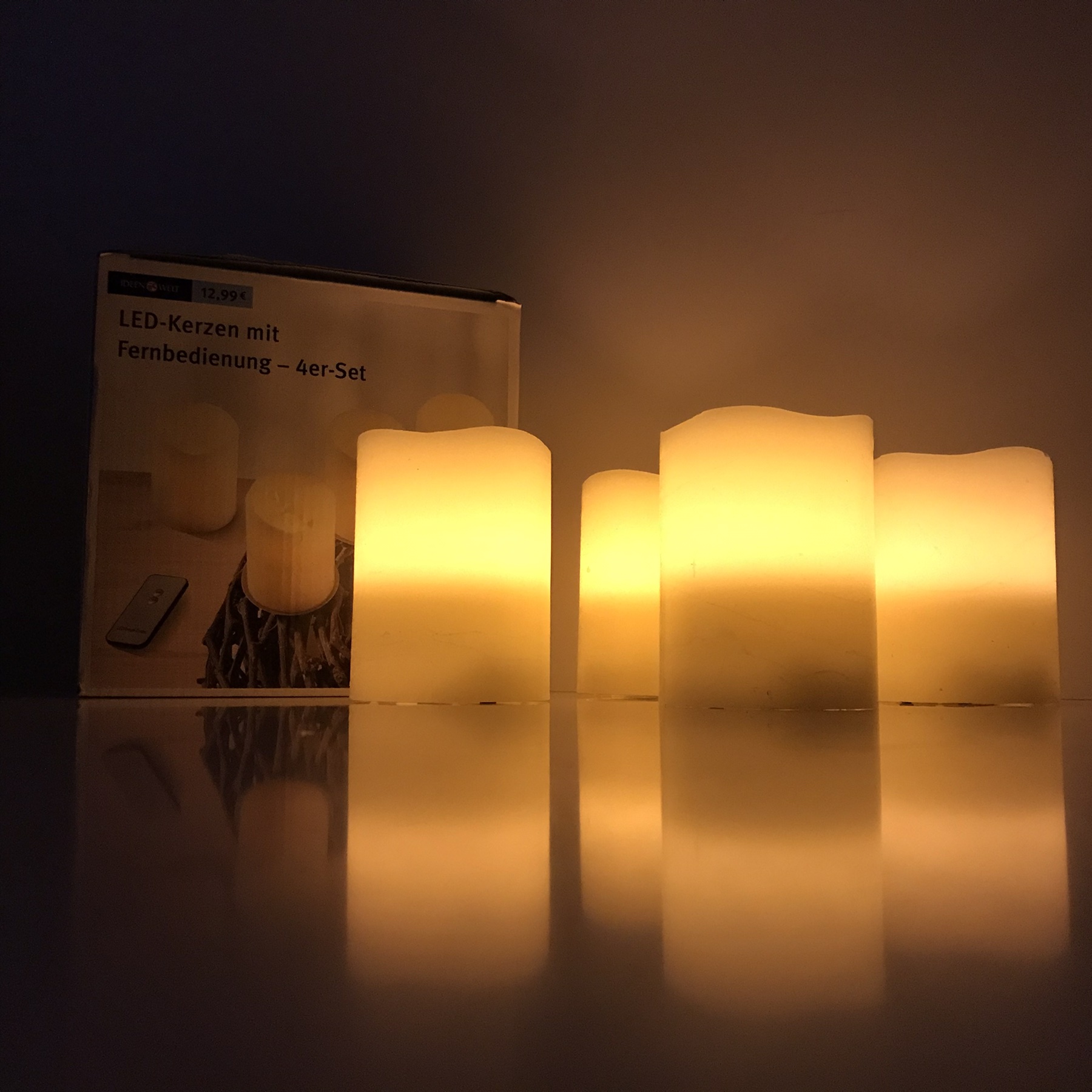 

Набор из 4-х LED светодиодных свечей Ideenwelt Cream light
