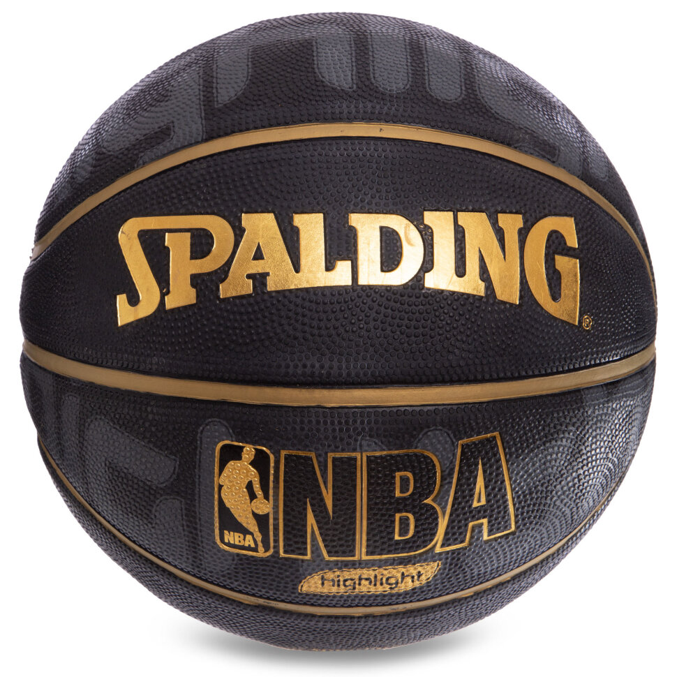 

Мяч баскетбольный Composite Leather SPALDING NBA PLATINIUM 74634Z №7 черный-желтый