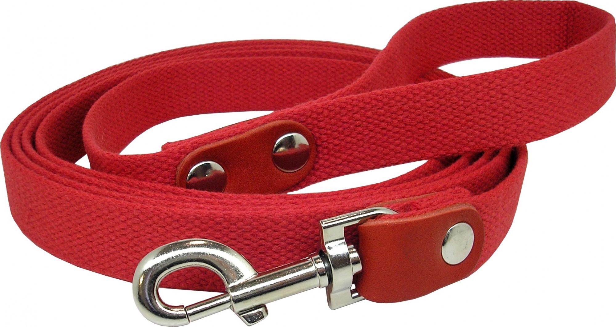 

Поводок с кожаными накладками с евро-карабином, красный, H20 мм, L5 м, карабин №3, брезент(6-53)