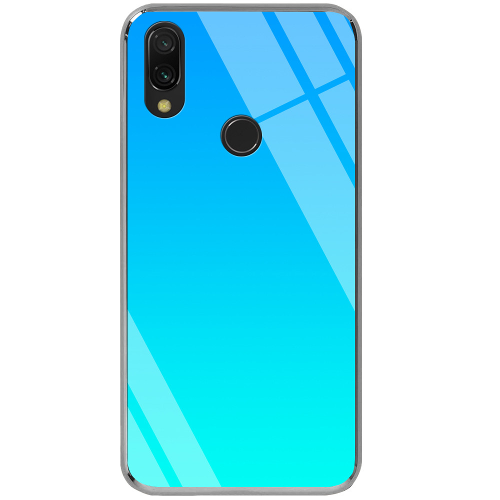

TPU+Glass чехол Epik Gradient Rainbow с лого для Xiaomi Redmi 7 Голубой
