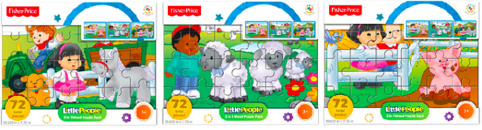 

Деревянные пазлы 3-в-1 Fisher-Price