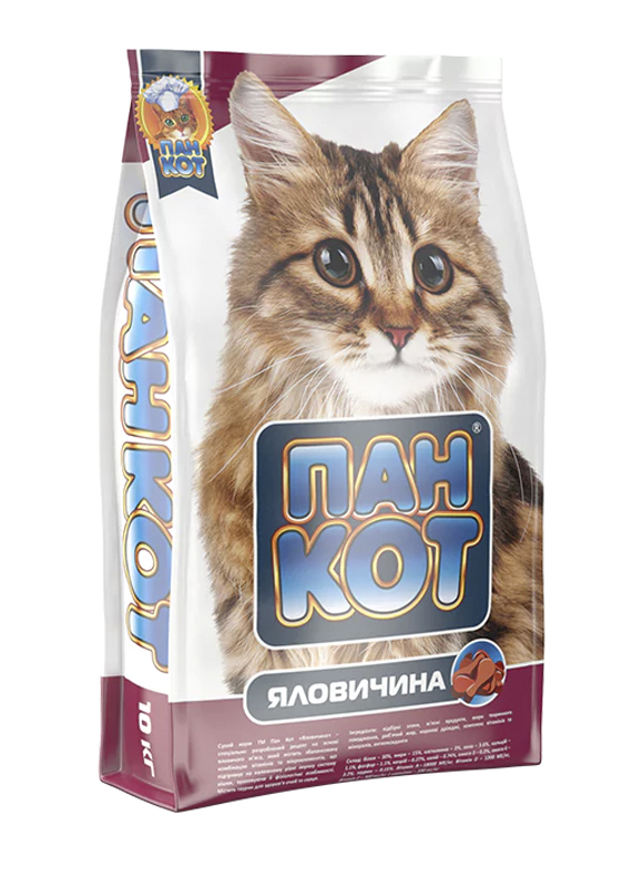 

Cухой корм Пан Кот для кошек со вкусом говядины 10 кг