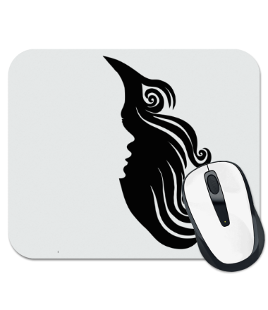 

Коврик для мыши Woman's Face and Hair Negative Space