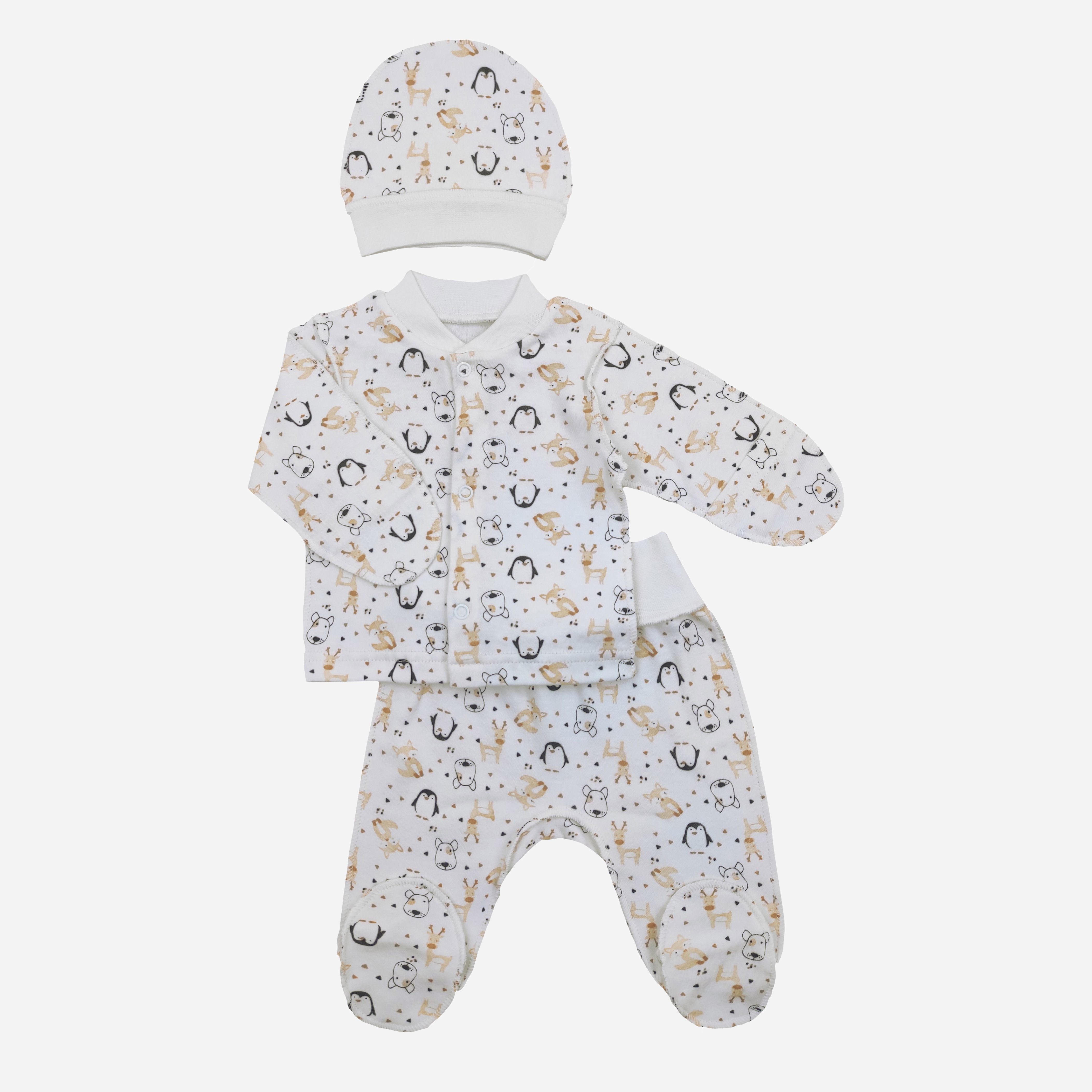 

Комплект (кофточка + ползунки + шапочка) Кена 112442-Н3501 56 см Молочный