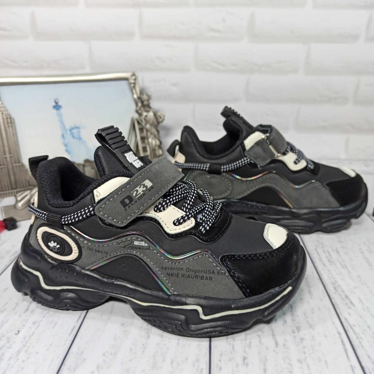 

Кроссовки для мальчика Bessky B429-4B 30=19,2см графитовый