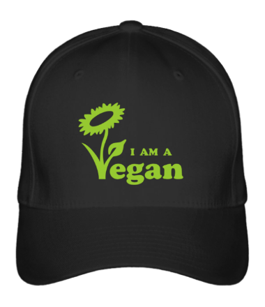 

Бейсболка (кепка) I am a vegan Черный