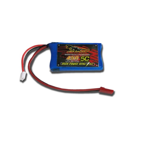 

Аккумулятор Dinogy Li-Pol 450mAh 7.4V 2S 65C JST 53x30x11.5мм