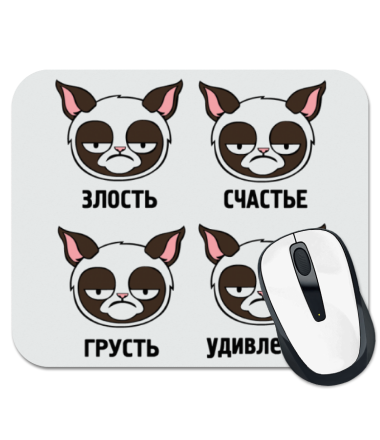 

Коврик для мыши Эмоции грустного кота