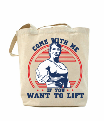 

Эко-сумка, шоппер с принтом повседневная Come with me if you want to lift