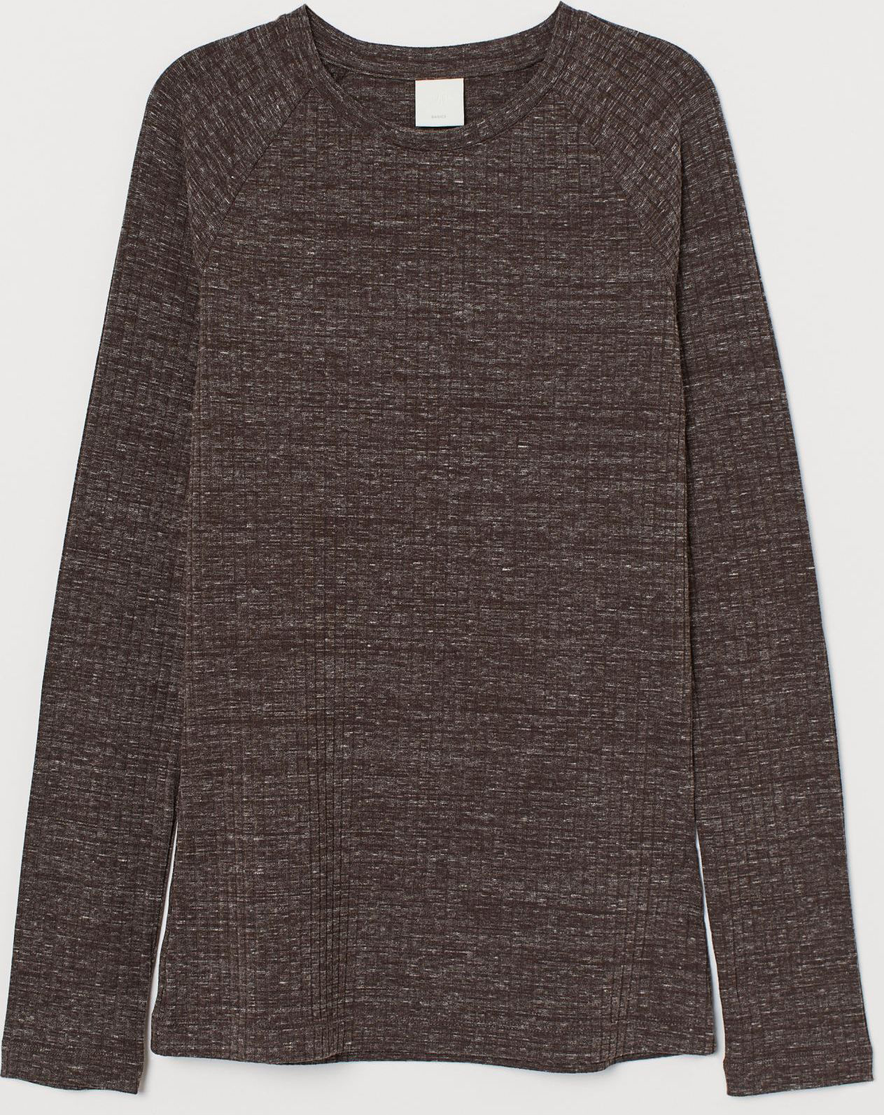 

Лонгслив H& 2312-8083050  Темно-коричневый меланж, Лонгслив H&M 2312-8083050 M Темно-коричневый меланж