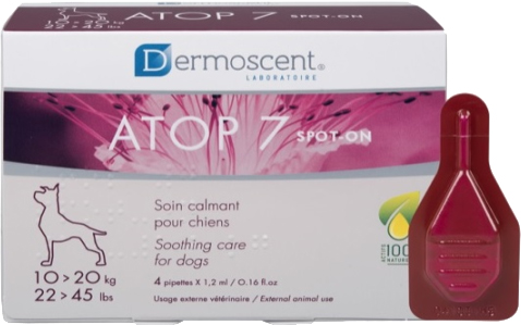 

Успокаивающее капли Dermoscent ATOP 7 spot-on при атопии и аллергии кожи собак весом 10-20 кг 4х1.2 мл