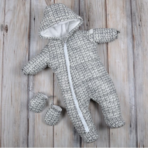

Стеганый зимний комбинезон Magbaby с варежками Косичка